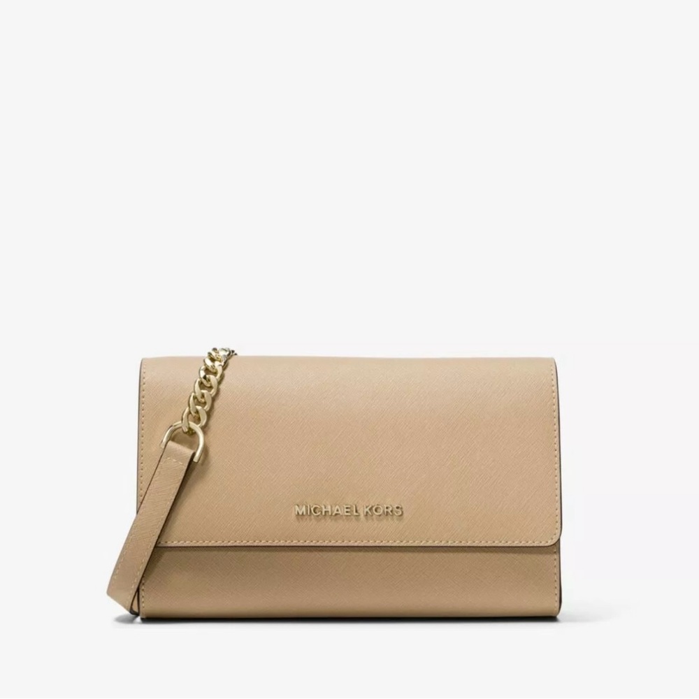 Michael Kors Saffiano Leather 3-In-1 Crossbody Color Bisque w/Gold-Tone Hrdw
